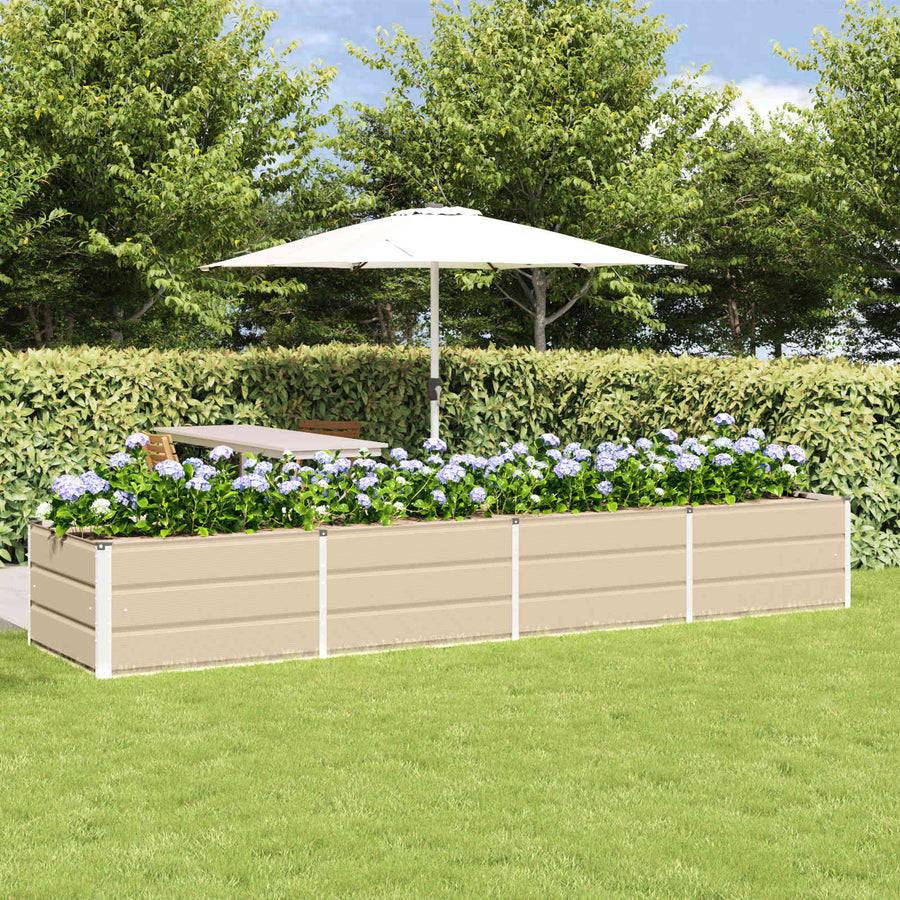 vidaXL Planter Ivory 320 x 80 x 45 cm Steel 1