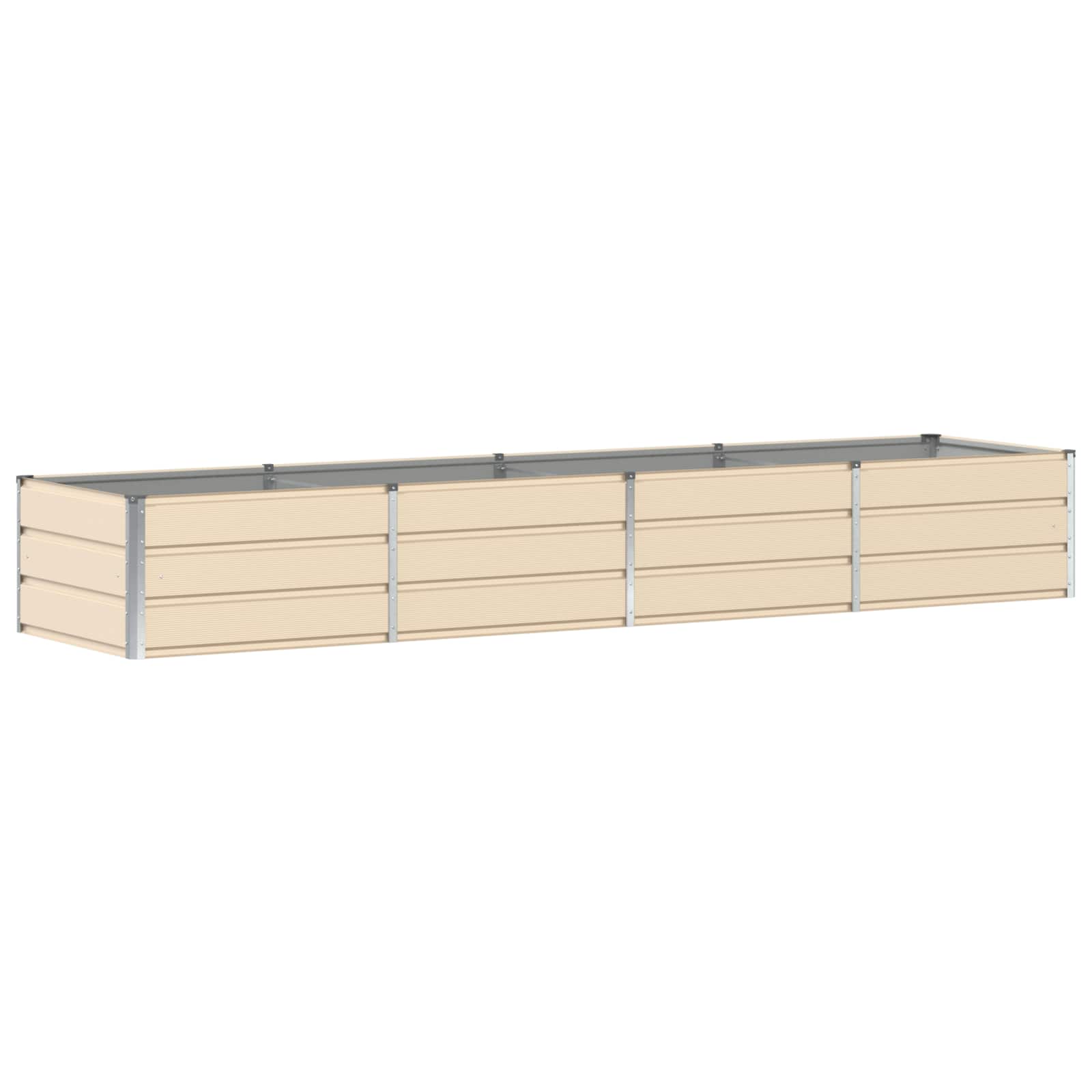 vidaXL Planter Ivory 320 x 80 x 45 cm Steel 2