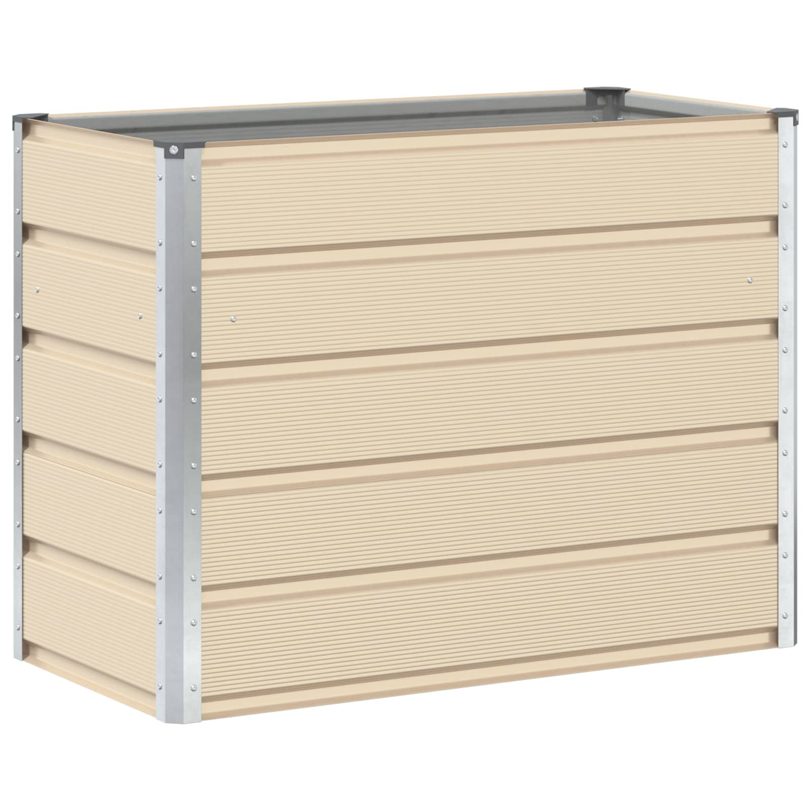vidaXL Planter Ivory 100 x 50 x 75 cm Galvanised Steel 2