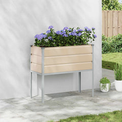 vidaXL Planter Ivory 100 x 45 x 90 cm Galvanised Steel 1