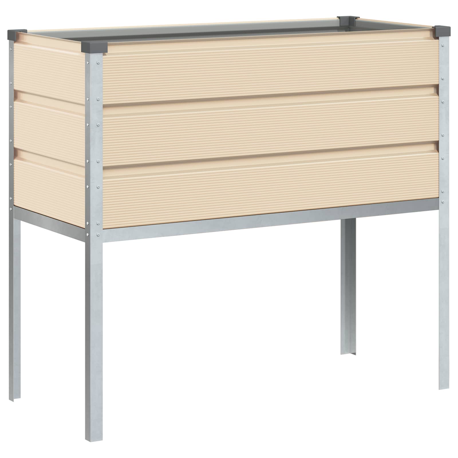 vidaXL Planter Ivory 100 x 45 x 90 cm Galvanised Steel 2