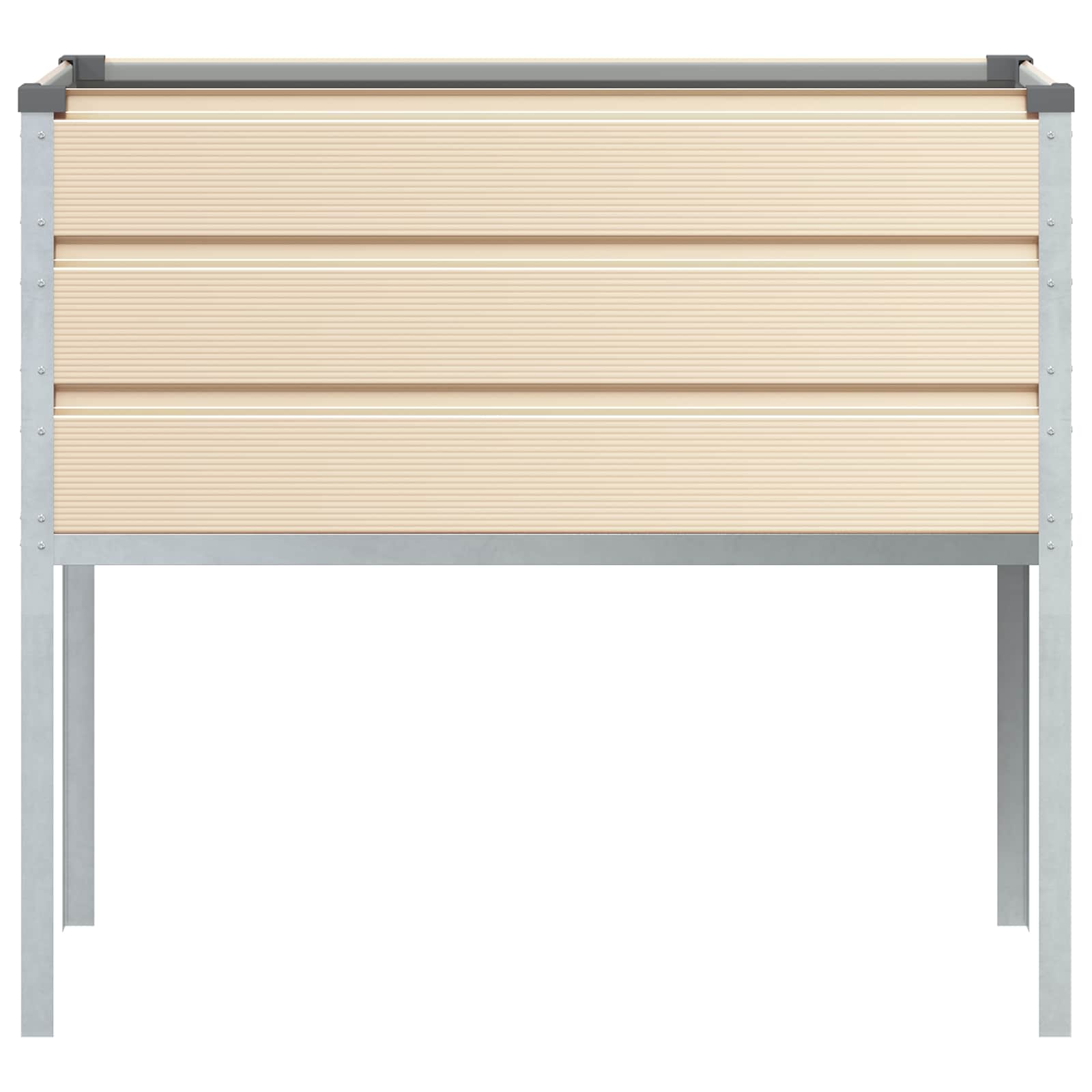 vidaXL Planter Ivory 100 x 45 x 90 cm Galvanised Steel 4