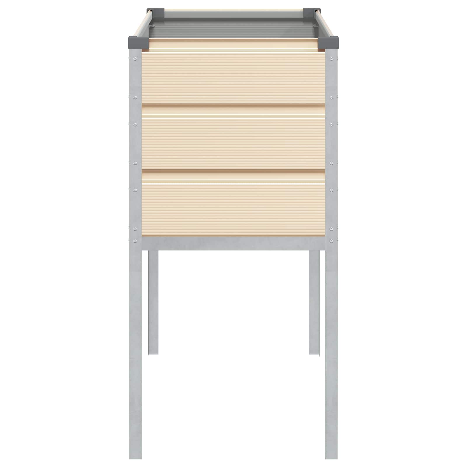 vidaXL Planter Ivory 100 x 45 x 90 cm Galvanised Steel 5