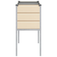 vidaXL Planter Ivory 100 x 45 x 90 cm Galvanised Steel 5