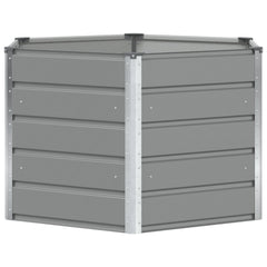vidaXL Planter Light Grey 129 x 129 x75 cm Steel 2