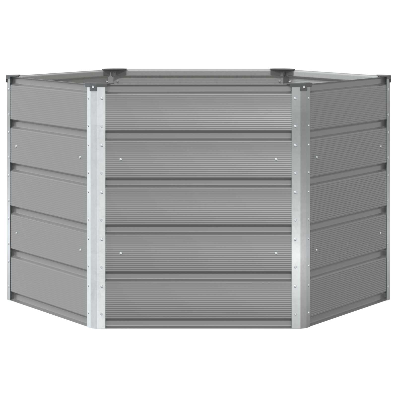 vidaXL Planter Light Grey 129 x 129 x75 cm Steel 4