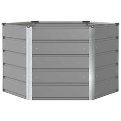 vidaXL Planter Light Grey 129 x 129 x75 cm Steel 4