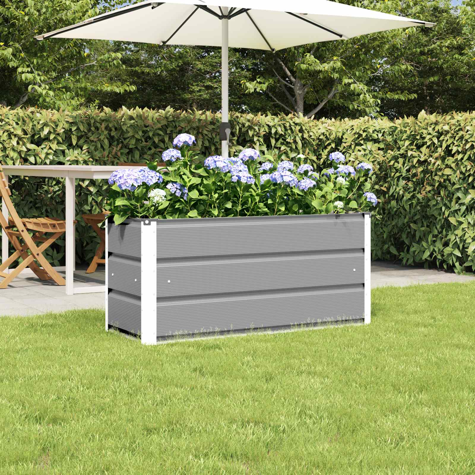 vidaXL Planter Light Grey 100 x 40 x 45 cm Steel 1