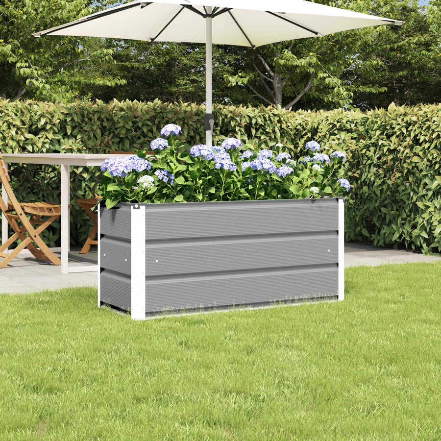 vidaXL Planter Light Grey 100 x 40 x 45 cm Steel 1
