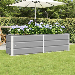 vidaXL Planter Light Grey 160 x 40 x 45 cm Steel 1