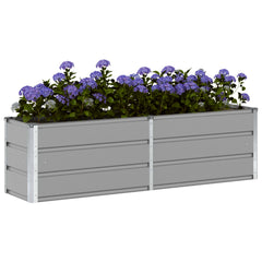 vidaXL Planter Light Grey 160 x 40 x 45 cm Steel 3