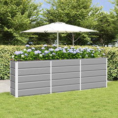 vidaXL Planter Light Grey 240 x 40 x 75 cm Steel 1