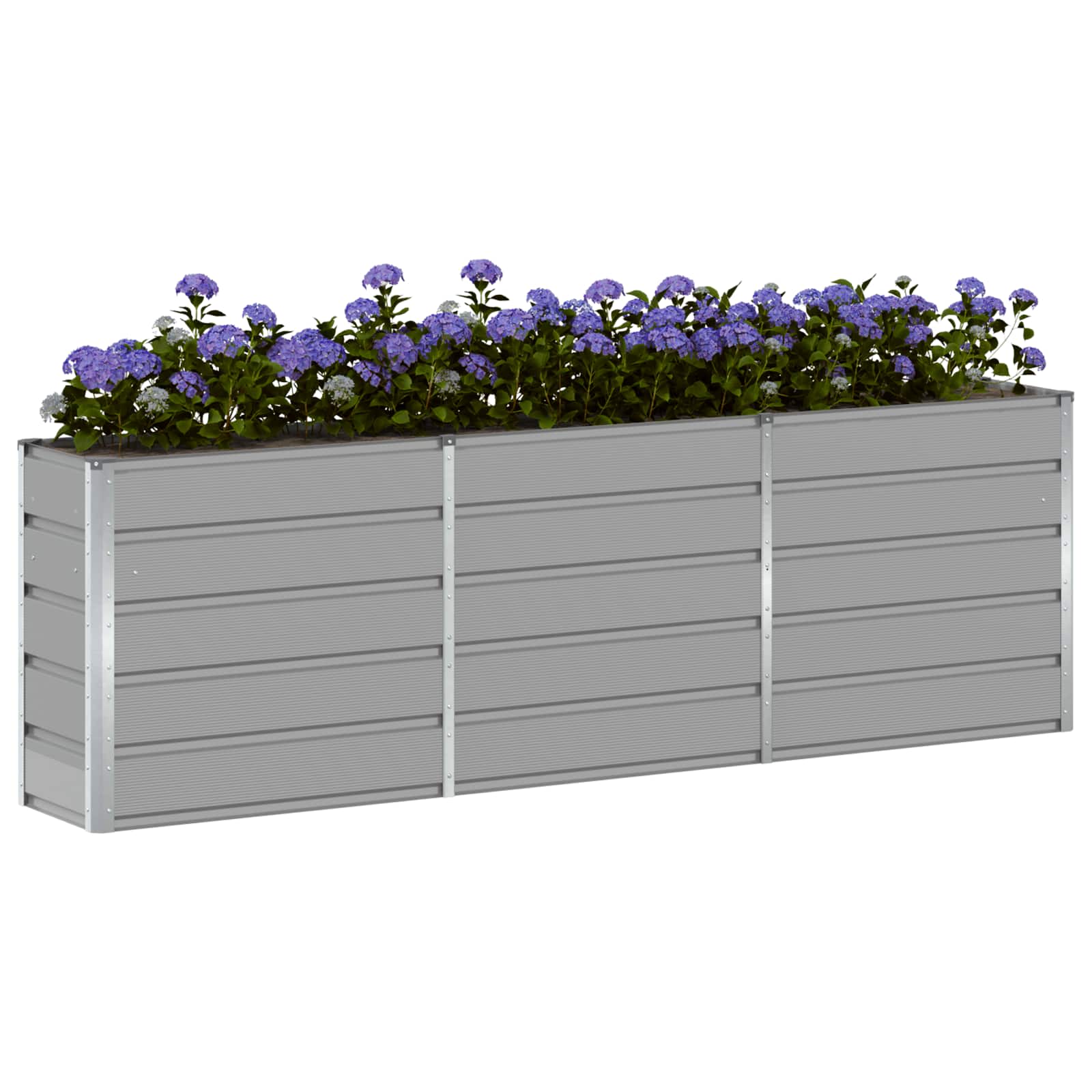 vidaXL Planter Light Grey 240 x 40 x 75 cm Steel 3