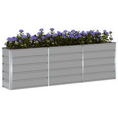 vidaXL Planter Light Grey 240 x 40 x 75 cm Steel 3