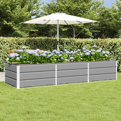 vidaXL Planter Light Grey 240 x 80 x 45 cm Steel 1