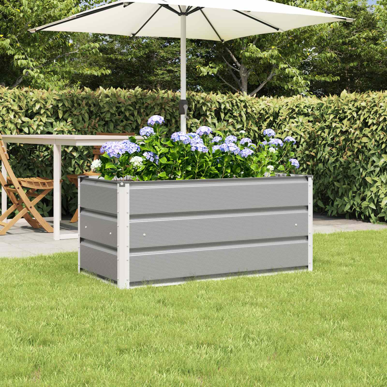 vidaXL Planter Light Grey 100 x 50 x 45 cm Galvanised Steel 1