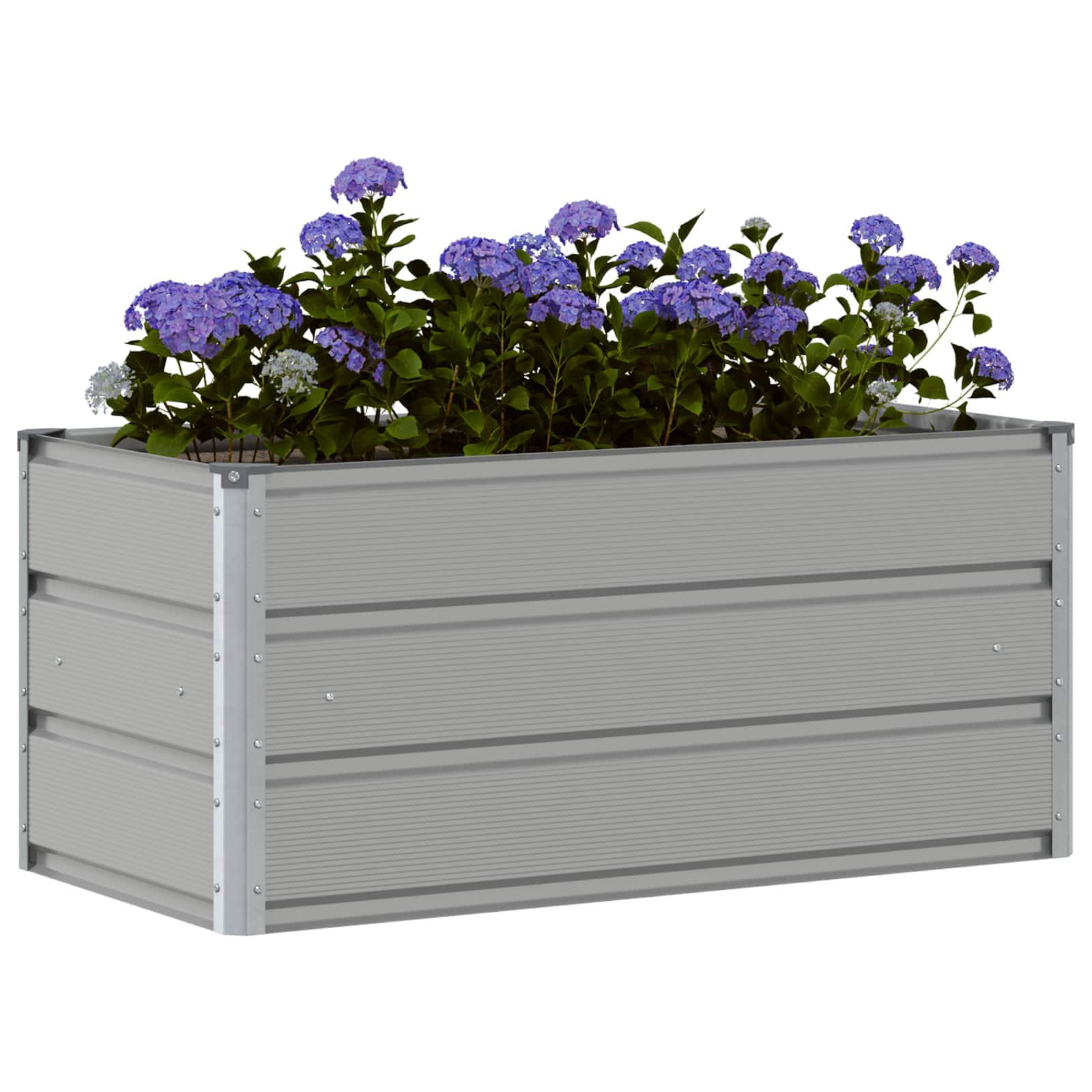 vidaXL Planter Light Grey 100 x 50 x 45 cm Galvanised Steel 3