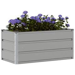 vidaXL Planter Light Grey 100 x 50 x 45 cm Galvanised Steel 3