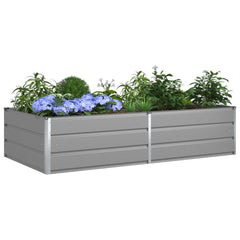 vidaXL Planter Light Grey 195 x 100 x 45 cm Galvanised Steel 3