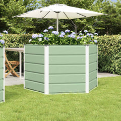 vidaXL Planter Pastel Green 129 x 129 x75 cm Steel 1