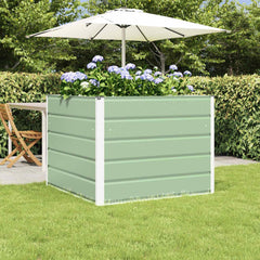 vidaXL Planter Pastel Green 100 x 100 x 75 cm Steel 1