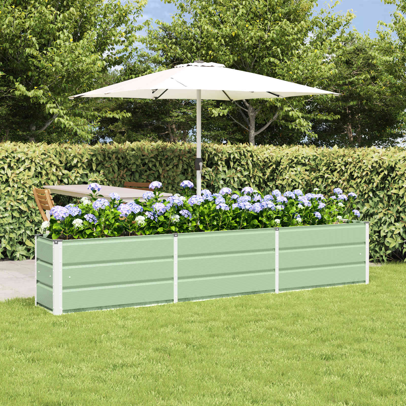 vidaXL Planter Green 240 x 40 x 45 cm Steel 1