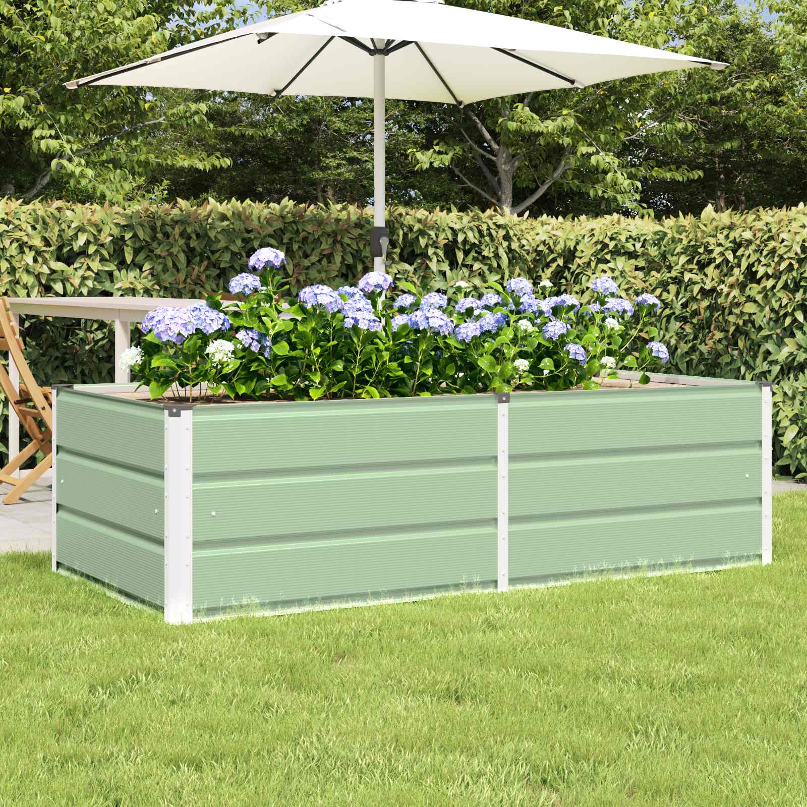vidaXL Planter Green 160 x 80 x 45 cm Steel 1