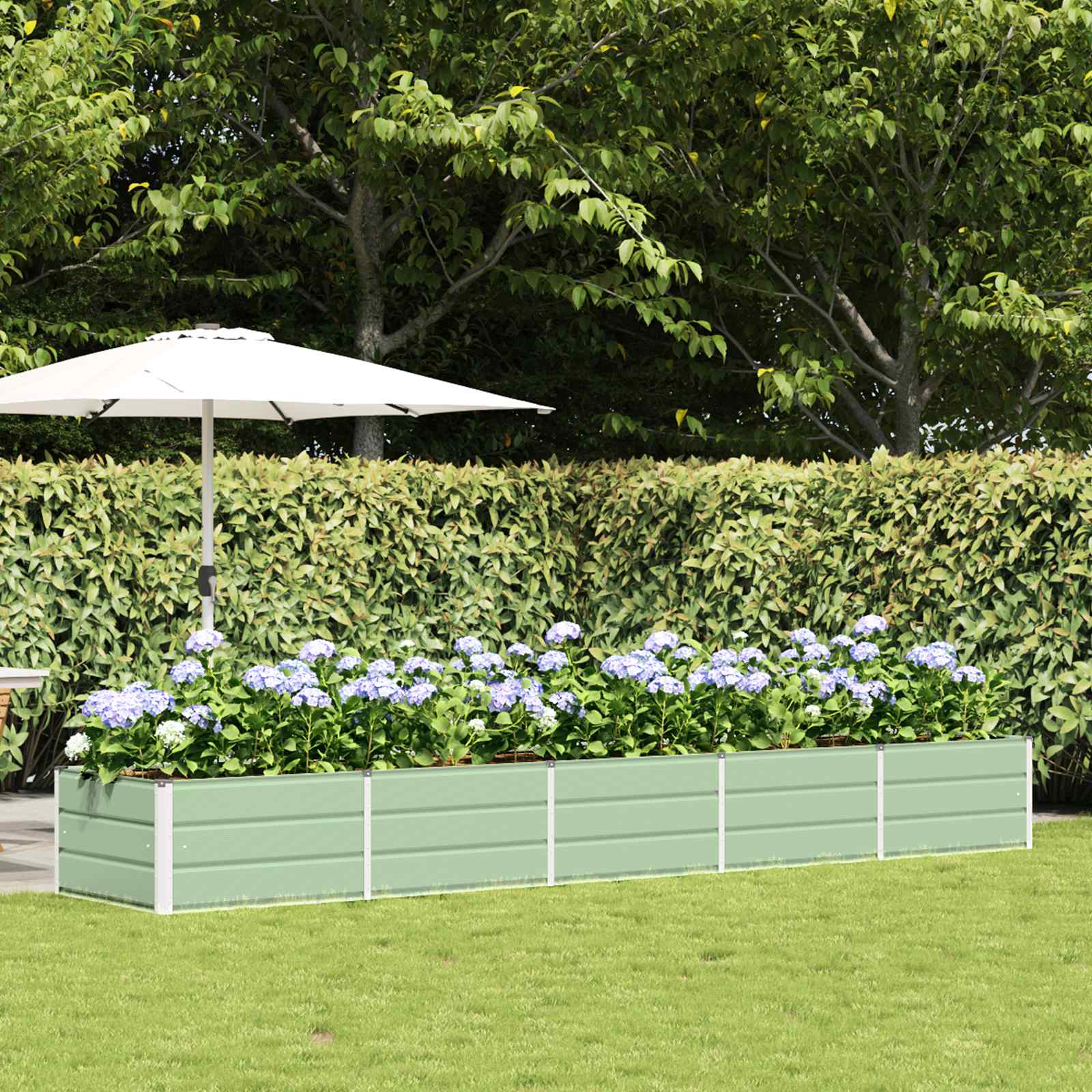 vidaXL Planter Green 400 x 80 x 45 cm Steel 1