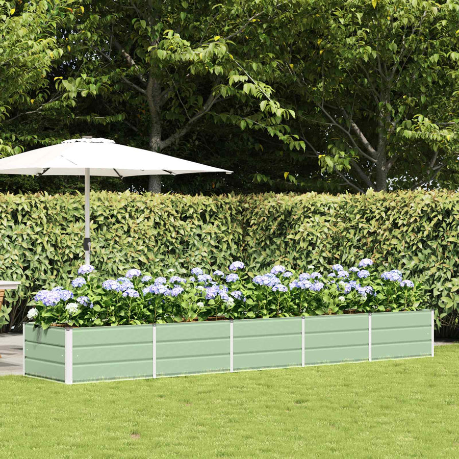 vidaXL Planter Green 400 x 80 x 45 cm Steel 1