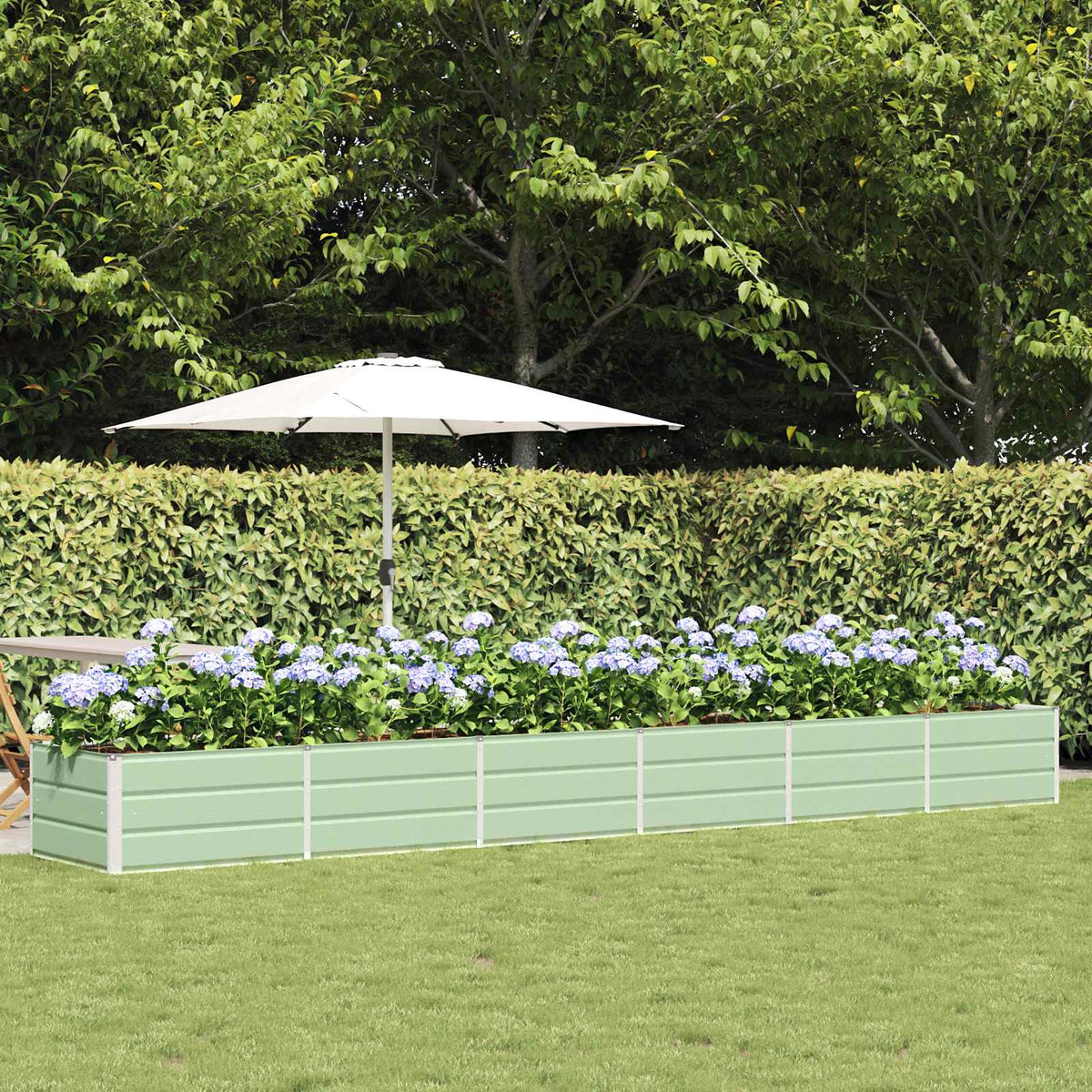 vidaXL Planter 160 x 80 x Steel Height 45 cm Green