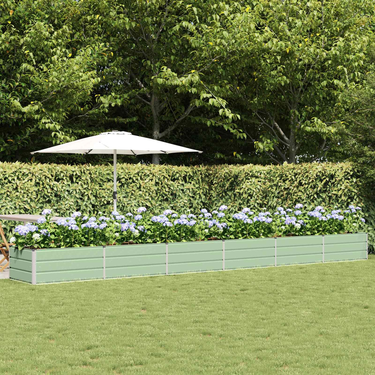 vidaXL Planter 160 x 80 x Steel Height 45 cm Green
