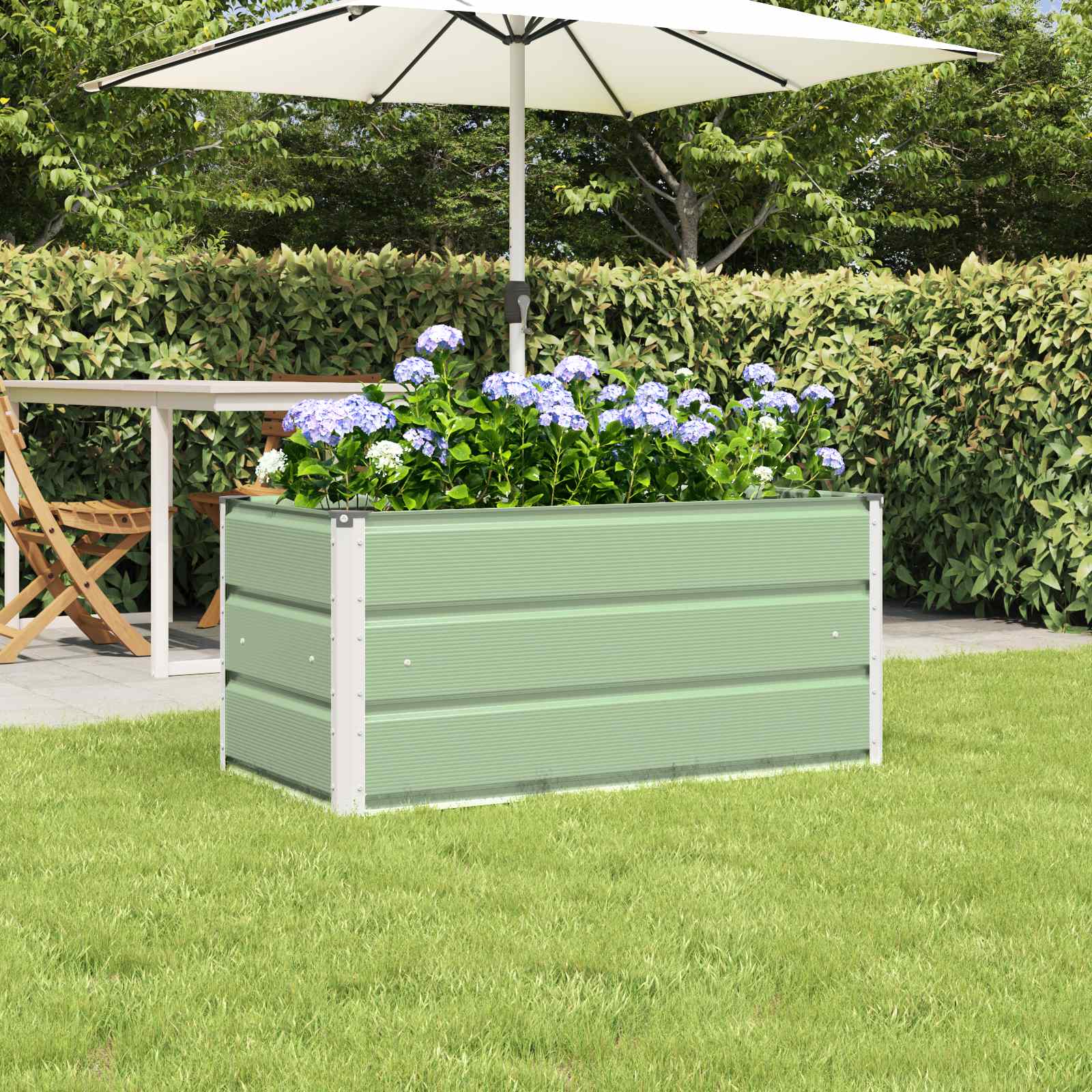 vidaXL Planter Pastel Green 100 x 50 x 45 cm Galvanised Steel 1