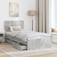Bed Frame Engineered Wood Length 200 cm Concrete Grey 90 cm