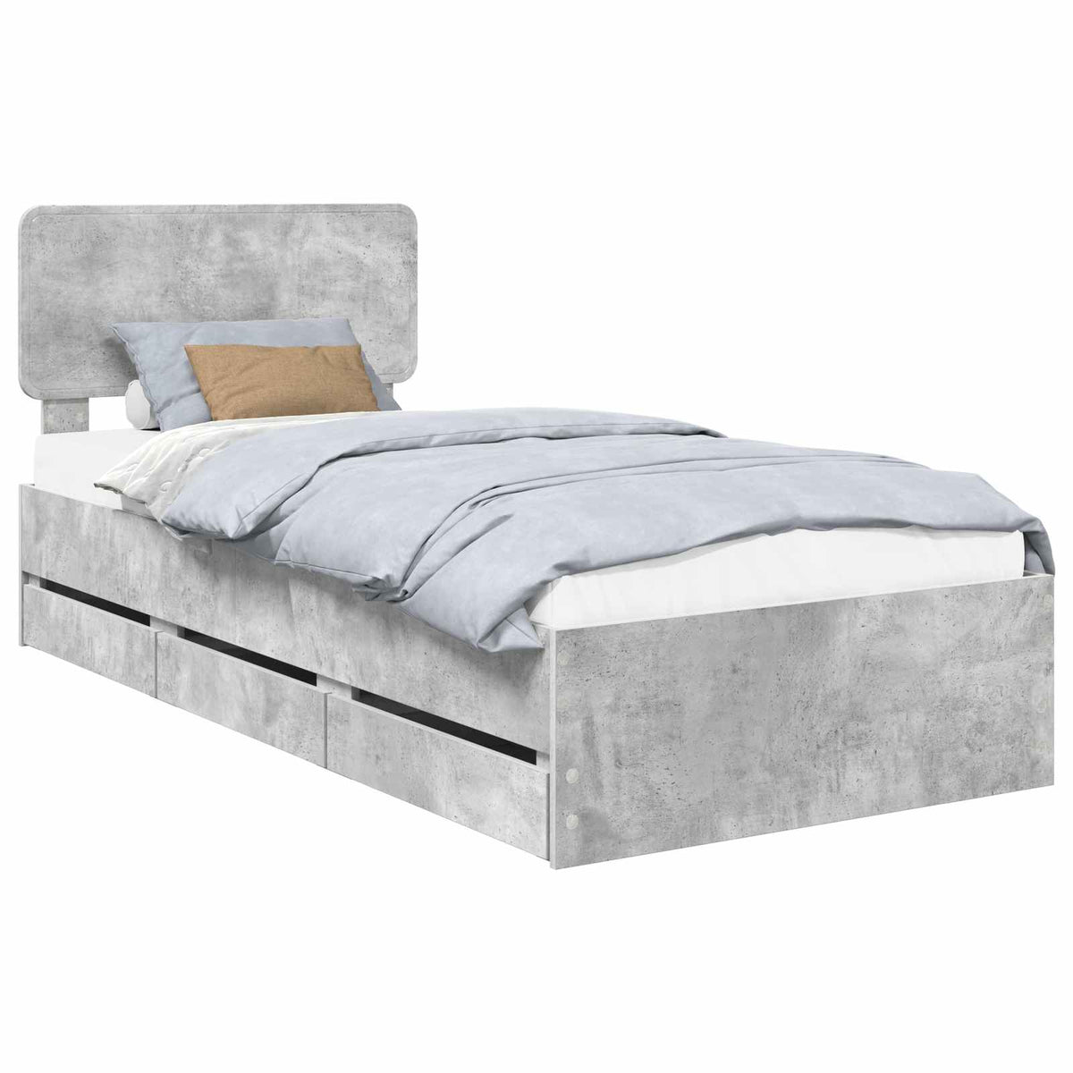 Bed Frame Engineered Wood Length 200 cm Concrete Grey 90 cm