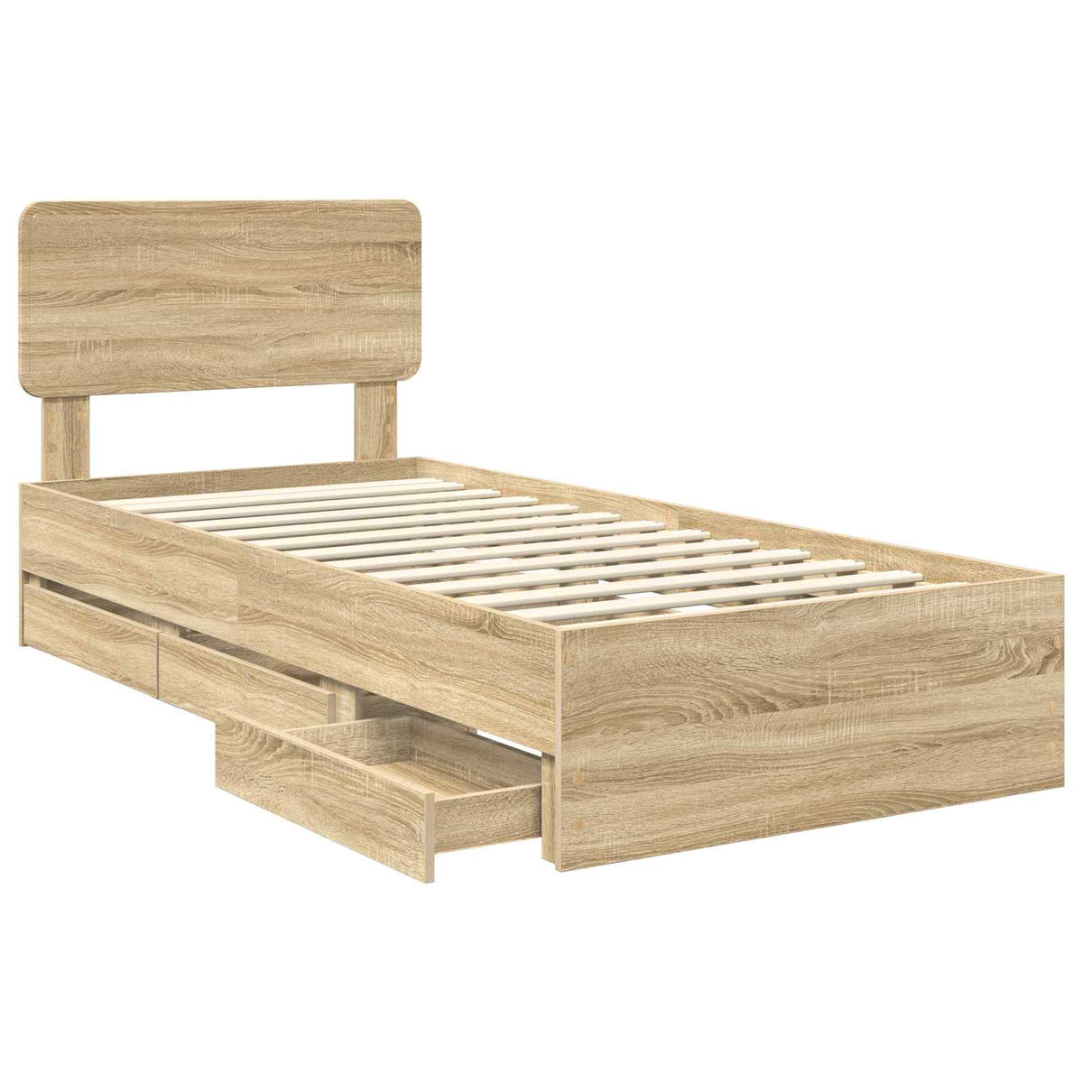 Bed Frame with Drawer Engineered Wood Length 190 cm Sonoma oak 75 cm