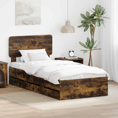 Bed Frame Drawer Engineered Wood Length Smoked oak