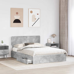 Storage Bed Engineered Wood Length 200 cm Concrete Grey 150 cm