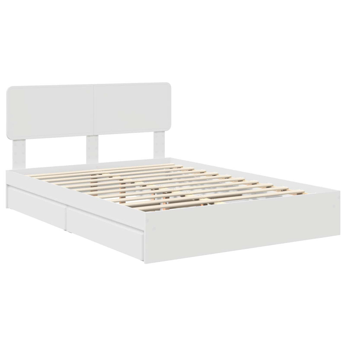 Storage Bed with Drawer Engineered Wood Length 190 cm White 140 cm