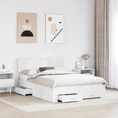 Bed Frame Drawer Engineered Wood White