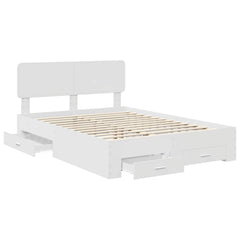 Bed Frame Drawer Engineered Wood White