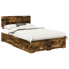 Bed Frame Drawer Engineered Wood Smoked Oak