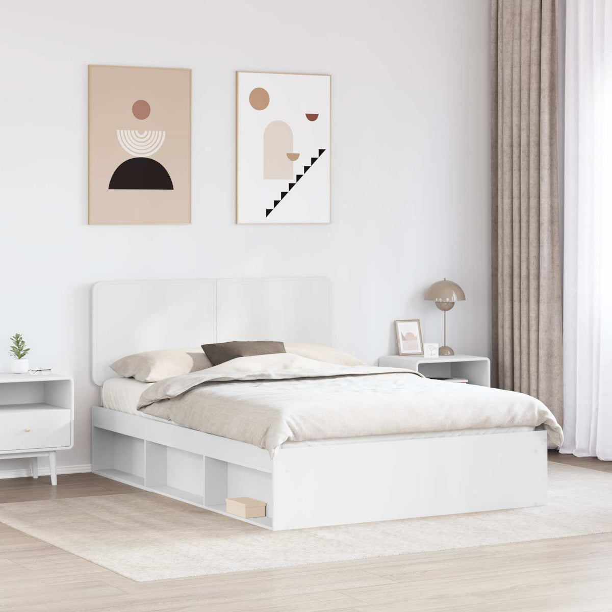 Bed Frame 160 x 200 cm Solid Pine Wood White