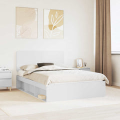 Bed Frame 140 x 200 cm Solid Pine Wood White