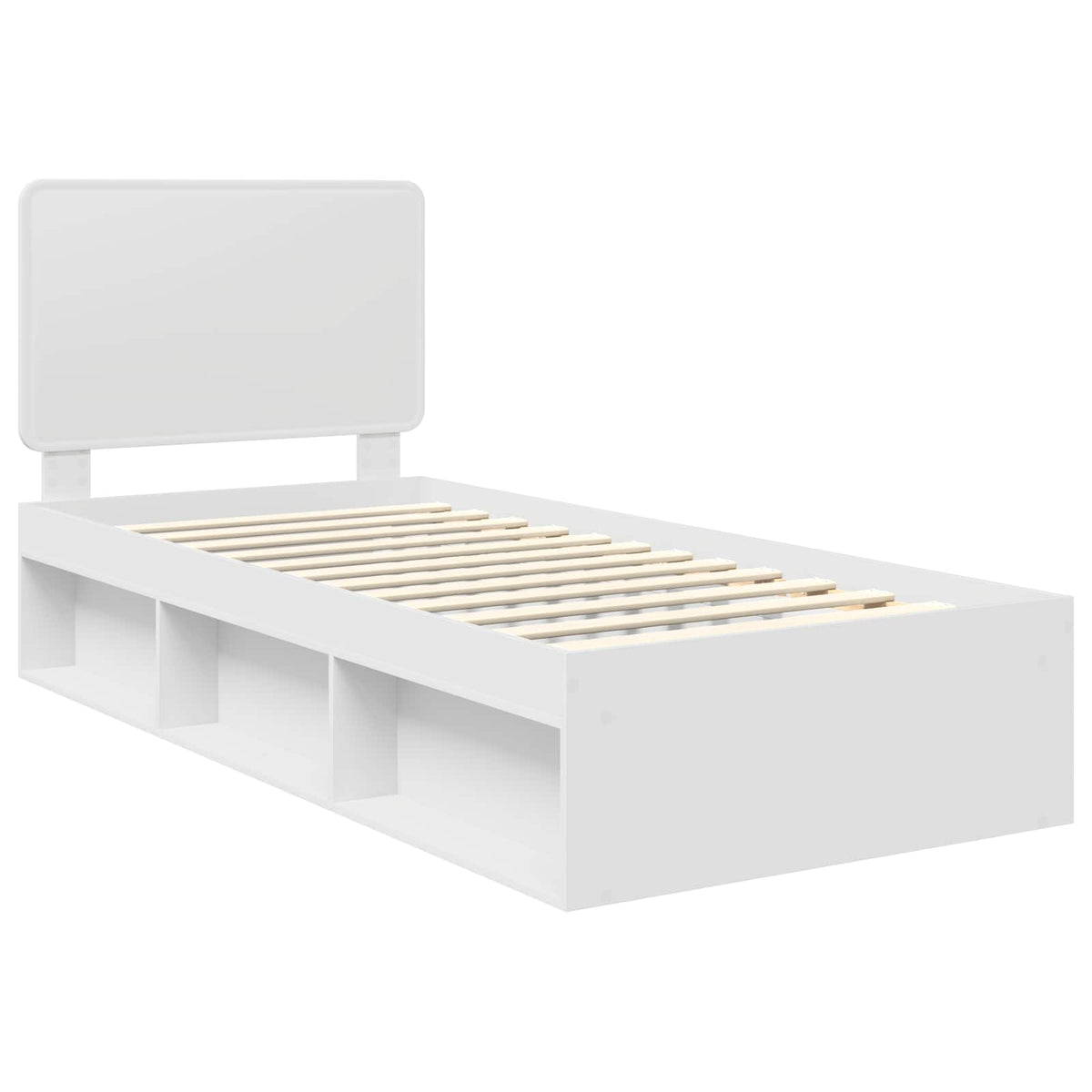 Bed Frame with Headboard 90 x 200 cm Solid Pine Wood White