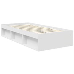 Bed Frame with Headboard 90 x 200 cm Solid Pine Wood White