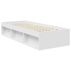 Bed Frame with Headboard 75 x 190 cm Solid Pine Wood White