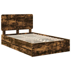 Bed Frame Drawer Engineer Wood Smoked Oak