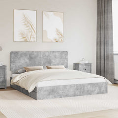 Storage Bed Engineered Wood Length 200 cm Concrete Grey 200 cm