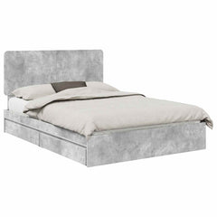 Storage Bed Engineered Wood Length 200 cm Concrete Grey 150 cm