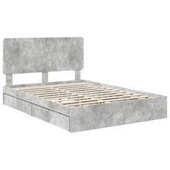 Storage Bed Engineered Wood Length 200 cm Concrete Grey 150 cm